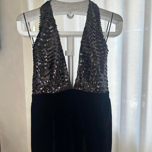 Black Velvet Sequince Dress Missguided - Picture 1 of 5